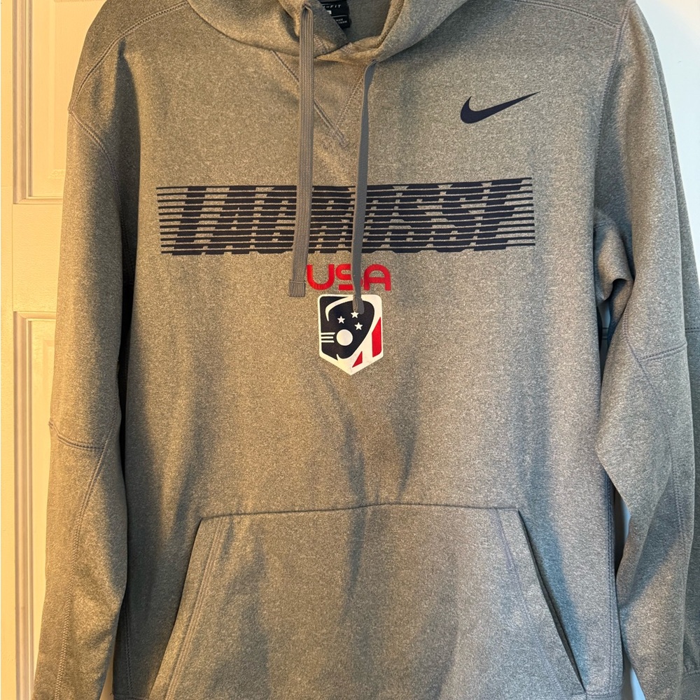 Nike Gray USA Lacrosse Hoodie
